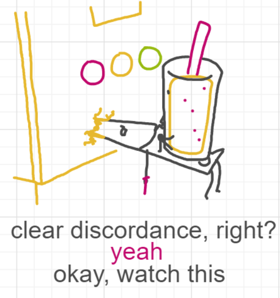 A panel from Running Duos, episode four of the Board Boards object show by Furretwalk/WalkingFurret.